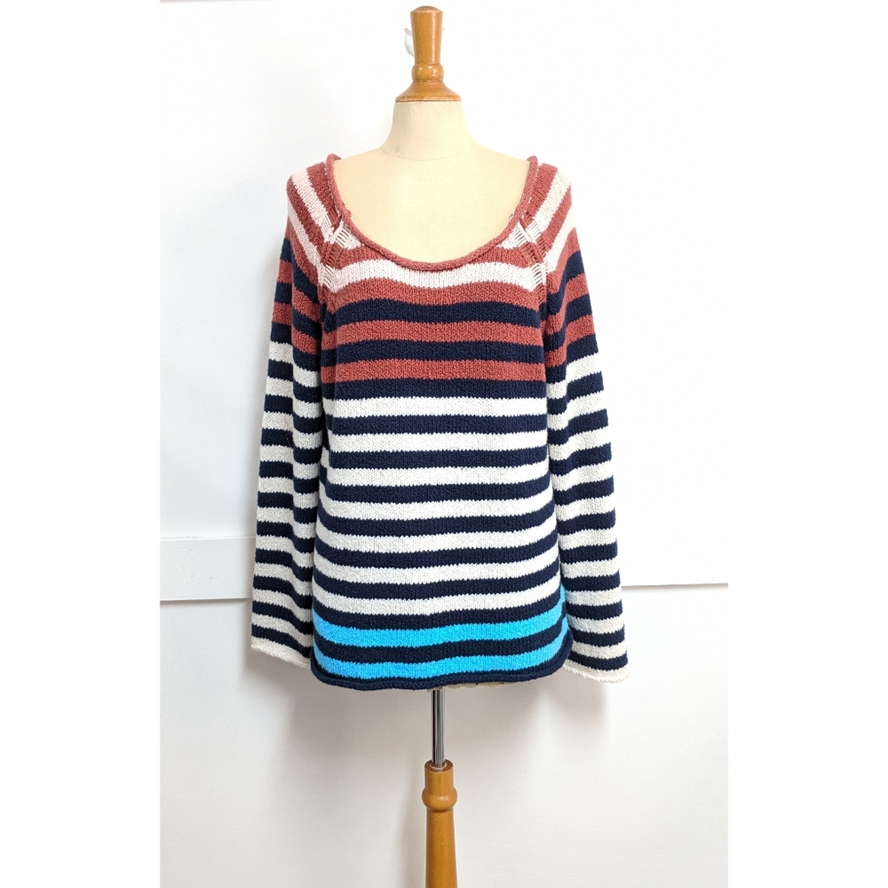 Anthropologie Moth Striped Crew Neck Sweater XL